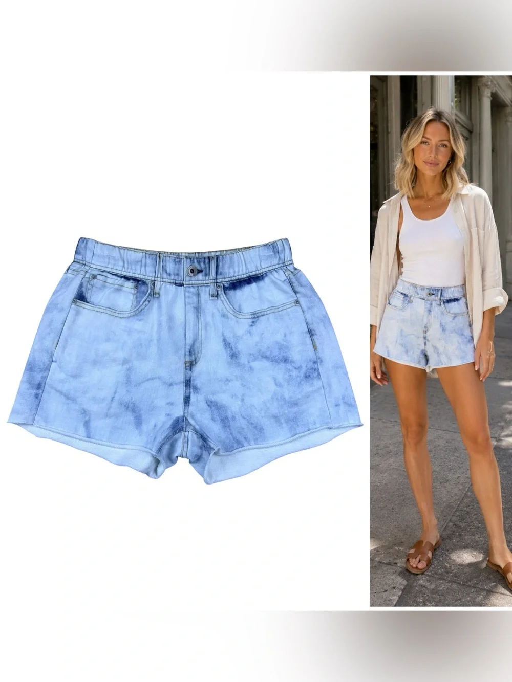 Rag & Bone Miramar Shorts Size S French Terry Acid Wash Pockets Sweatpants